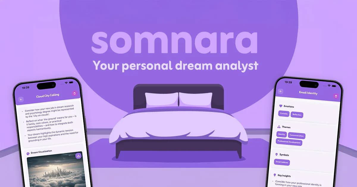 Die somnara App auf einem dunklen Smartphone-Bildschirm